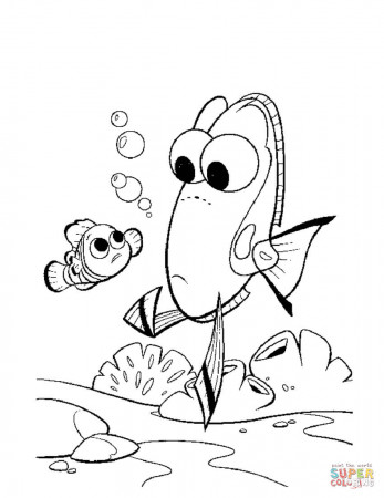 Dory and Nemo coloring page | Free Printable Coloring Pages