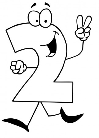 Number 2 Running Coloring Page - Free Printable Coloring Pages for Kids