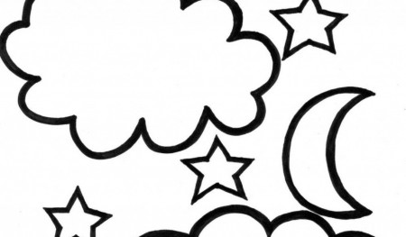 Coloring Page Of Clouds And Stars - Coloring Pages For All Ages