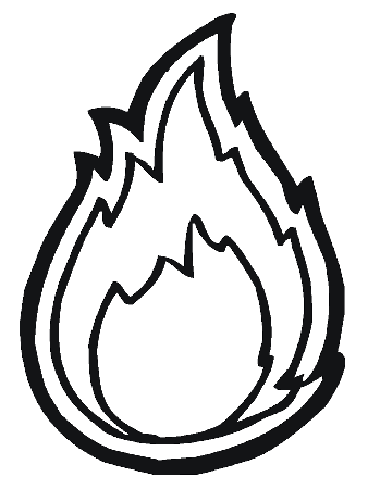 Flames Coloring Pages. flames clipart flame black white line art ...