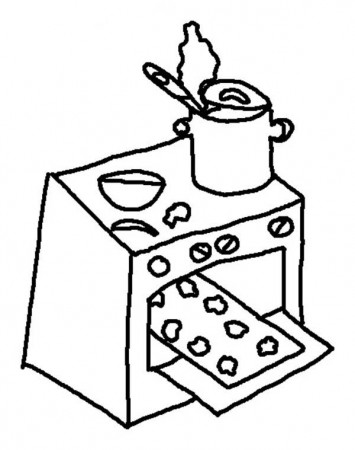 Kitchen Oven For Baking Cookies Coloring Pages : Best Place ...
