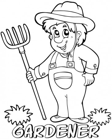 Printable gardener coloring page - Topcoloringpages.net