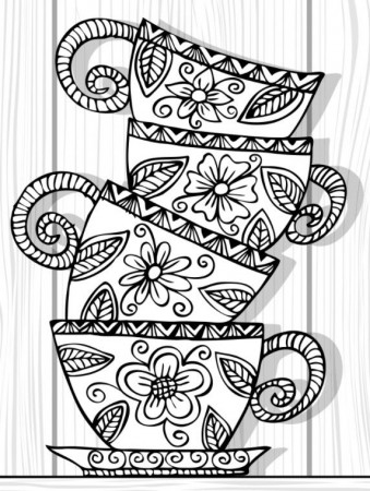 Teacup Stack colouring page | Recolor app | Coloring pages, Mad hatter tea  party, Coloring books