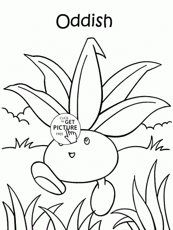 Pokemon Oddish coloring pages for kids, pokemon characters printables free  - Wuppsy.com | Coloriage pokemon, Coloriage, Croquis pokemon