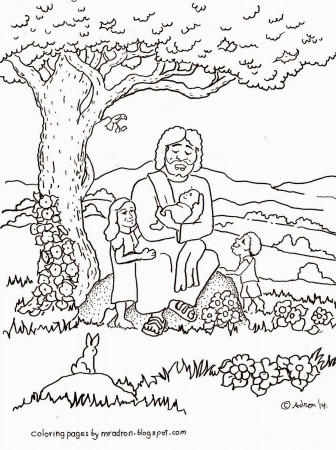 Coloring Pages for Kids by Mr. Adron: Jesus Blesses The Children ...