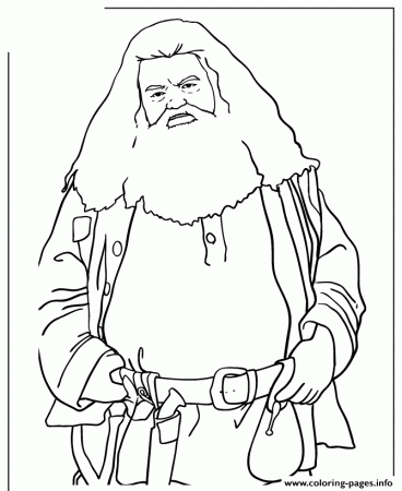 Print half giant rubeus hagrid from harry potter movie Coloring pages