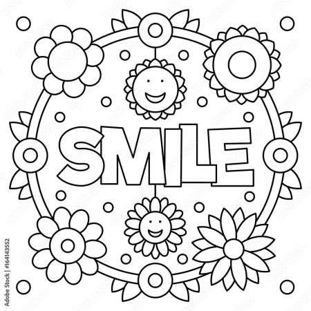 Smile. Coloring page. Vector ...