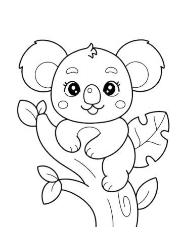 Vector | Koala coloring page illustration