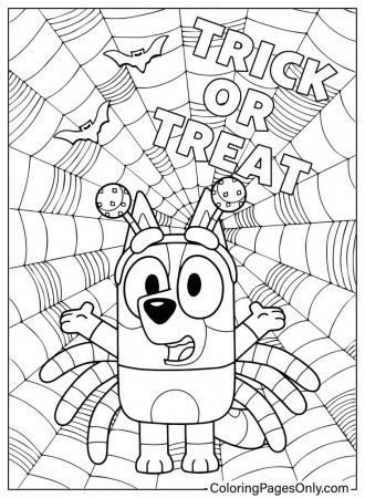 Bluey Halloween Coloring Pages - Free