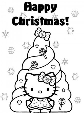 Christmas Hello Kitty - Coloring Pages for Kids and for Adults