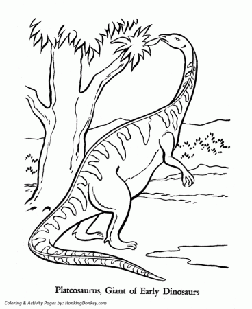 Dinosaur Coloring Pages | Printable Plateosaurus coloring page 