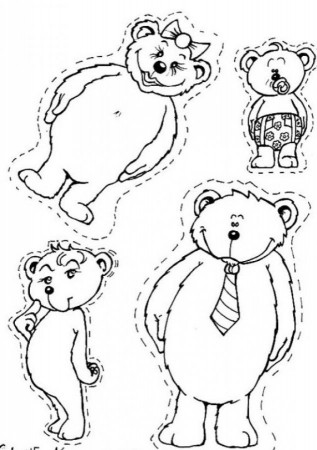 FOREST ANIMALS coloring pages - Bear family