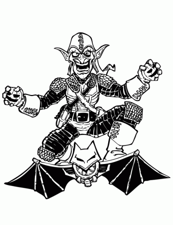 Spider Man Green Goblin Enemy Coloring Page | HM Coloring Pages