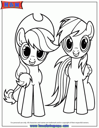 Applejack And Rainbow Dash Coloring Page | Free Printable Coloring 