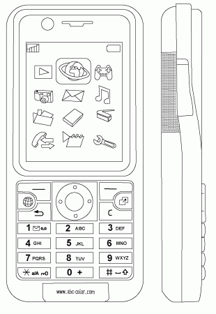 Mobile Phone Coloring Pages - Coloring Style Pages