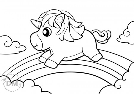 Cute Baby Unicorns Coloring Page for Kids - diy-magazine.com
