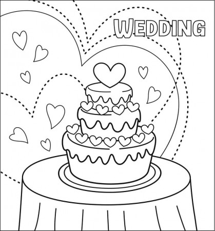 Wedding Cake Coloring Page - Free Printable Coloring Pages for Kids