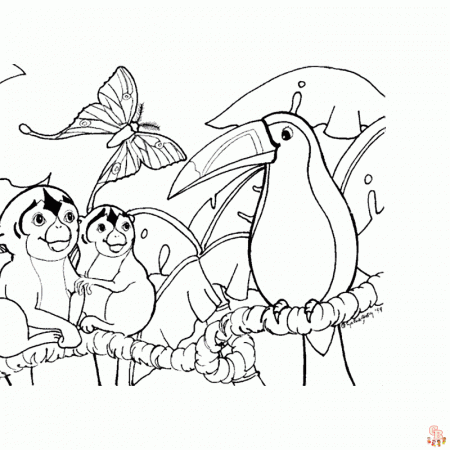 Explore the World of Rainforest Coloring Pages | GBcoloring