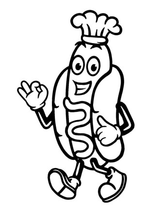 Hot Dog Coloring Pages