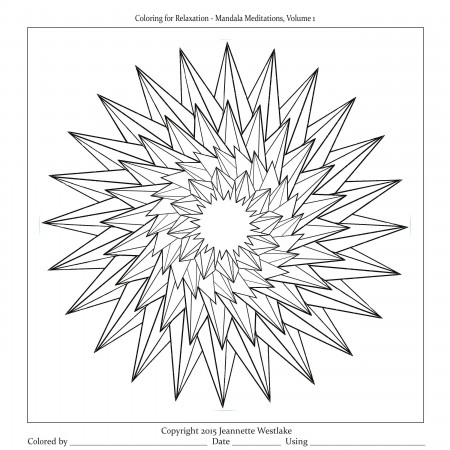 Easy Mandala Meditatons Coloring Pages 1 - Etsy