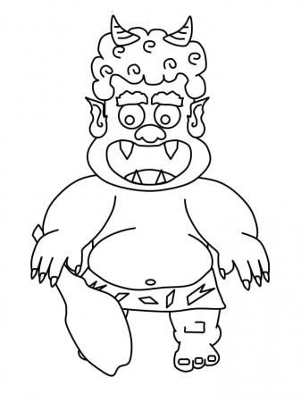 The Oni from Momotaro Coloring Page - Free Printable Coloring Pages for Kids