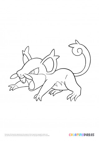 Alolan Rattata coloring page - coloringpag.es