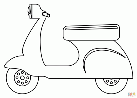 Motor Scooter coloring page | Free Printable Coloring Pages