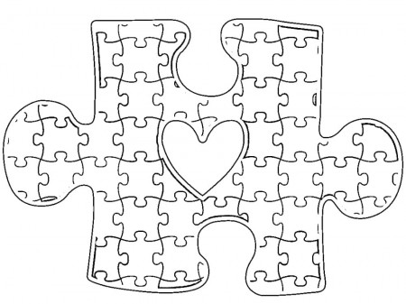 Puzzle Piece Autism Awareness Coloring Page - Free Printable Coloring Pages  for Kids