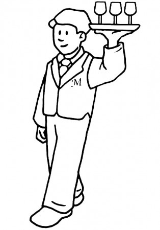 Waiter 6 Coloring Page - Free Printable Coloring Pages for Kids