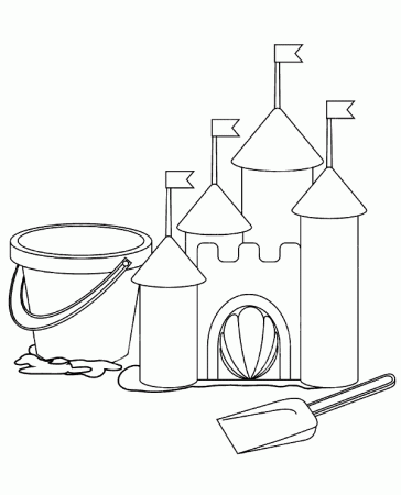 Easy coloring page sand castle - Topcoloringpages.net