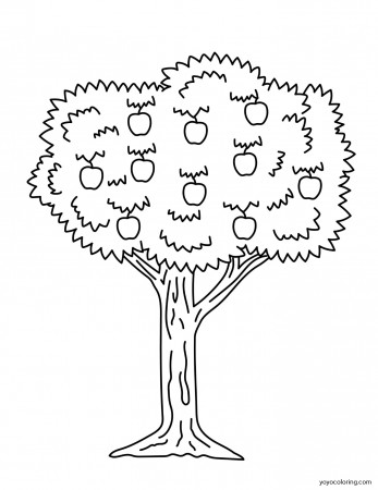 Apple tree Coloring Pages ᗎ Printable Painting Template