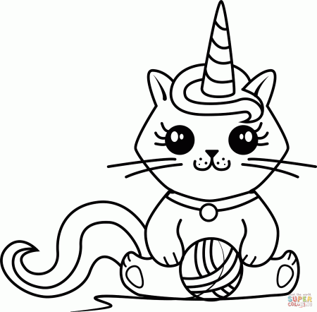 Unicorn Kitty coloring page | Free ...