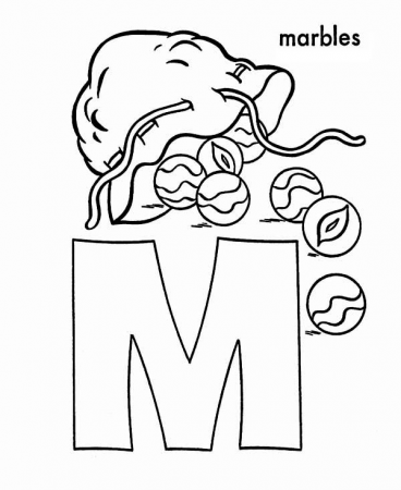 Letter M For Marbles Coloring Page - Download & Print Online Coloring Pages  for Free | Color Nimbus | Online coloring pages, Coloring pages, Online  coloring