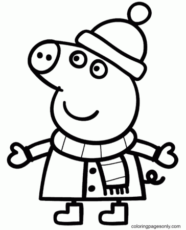 Peppa Pig Winter Coloring Pages - Peppa Pig Coloring Pages - Coloring Pages  For Kids And Adults