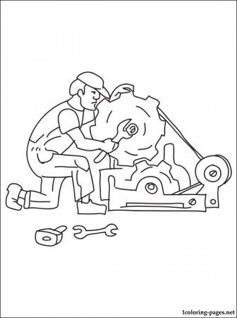 Mechanic coloring page | Coloring pages