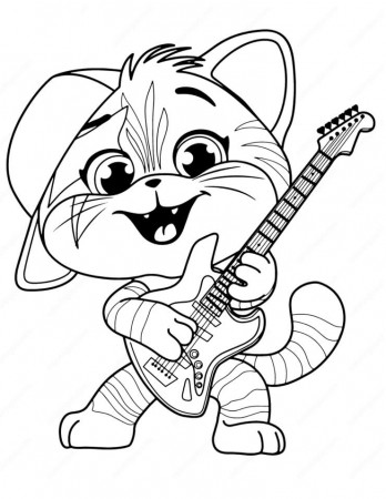 Happy Lampo from 44 Cats Coloring Page - Free Printable Coloring Pages for  Kids