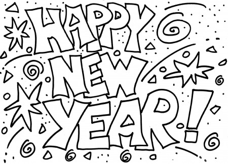 Happy New Year Coloring Pages - Best Coloring Pages For Kids | New year coloring  pages, Preschool coloring pages, Coloring pages inspirational