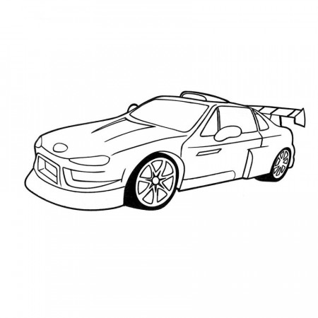 Racing Car Coloring Page - Car Line Art ...