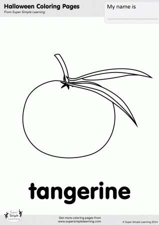 Tangerine Coloring Page - Super Simple