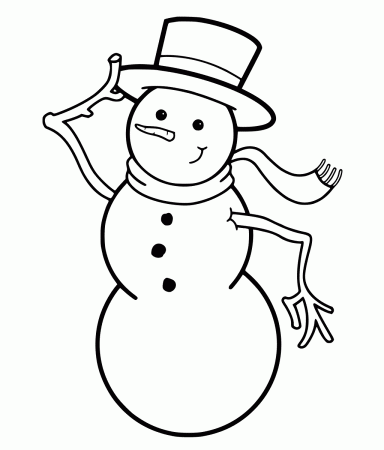 Snowman Frosty in Hat Coloring Page ...