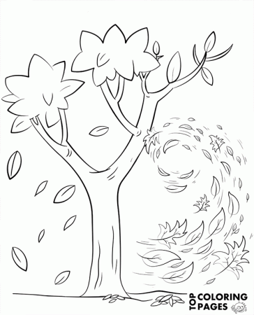 Autumn wind on a free coloring books to print and color