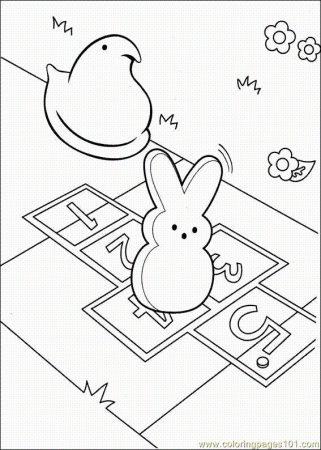 Marshmallow Peeps Coloring Page