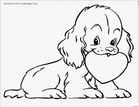 Cute Dog Love Animal Coloring Pages Valentine Day - Colorine.net ...