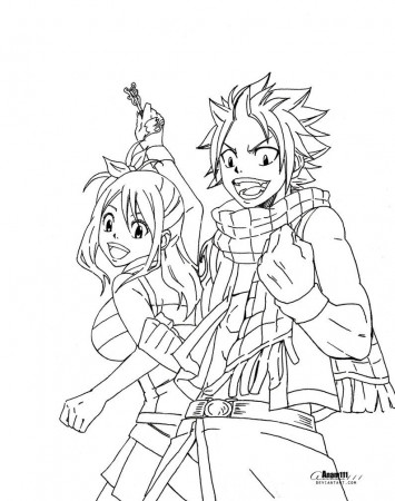 natsu and lucy , no coloring by Anam111 | Coloring pages, Cool ...