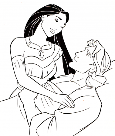 Walt disney Coloring Pages - Pocahontas & Captain John Smith ...