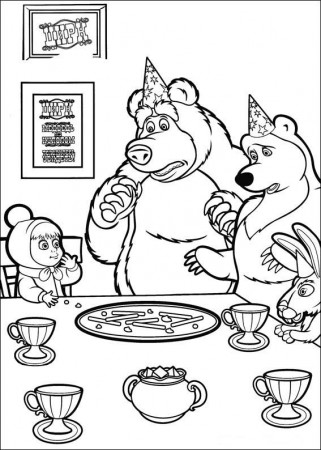 Masha and the Bear Coloring Pages 7 | Bear coloring pages, Kids printable coloring  pages, Masha and the bear