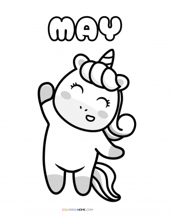 May unicorn coloring page