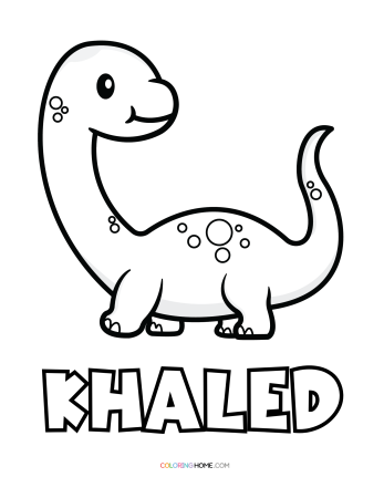 Khaled dinosaur coloring page
