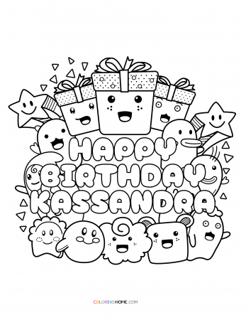 Happy Birthday Kassandra coloring page