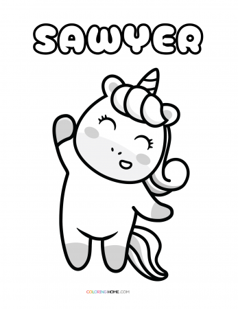 Sawyer unicorn coloring page